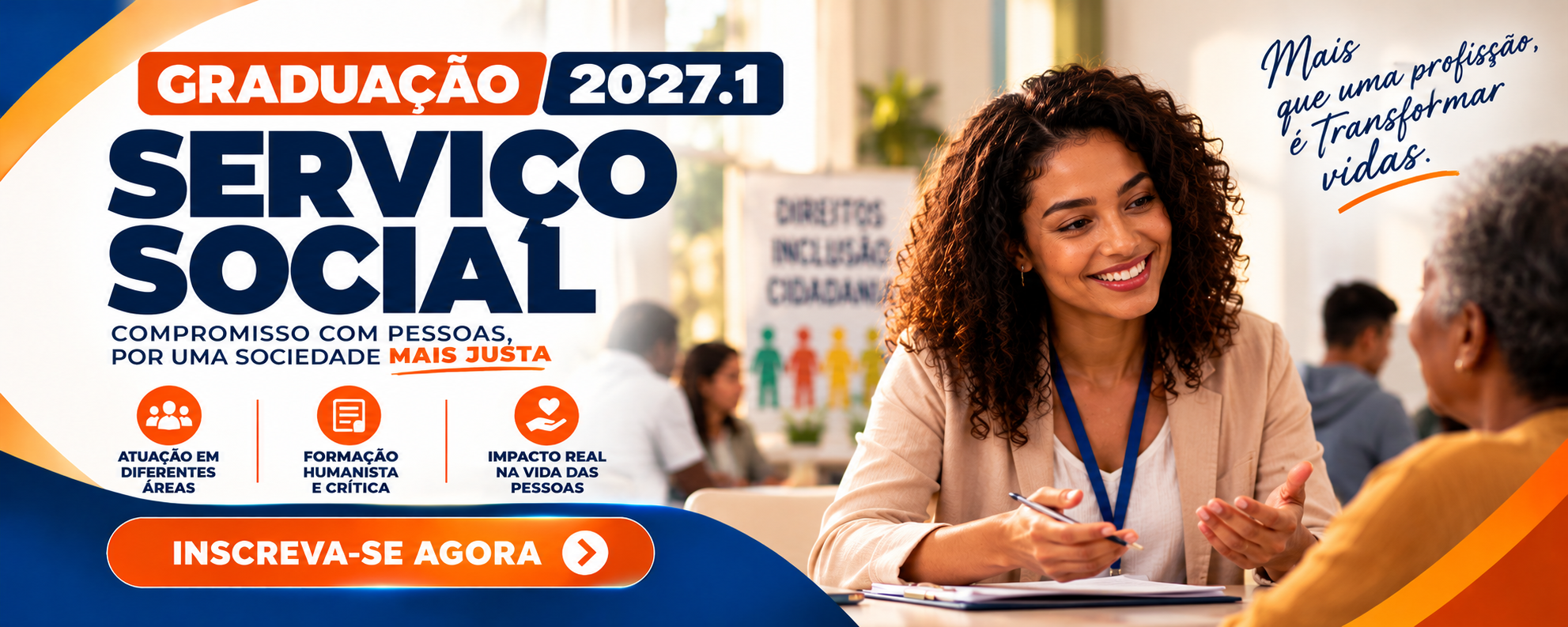 Inscrições para o curso de Serviço Social, graduação 2027.1.